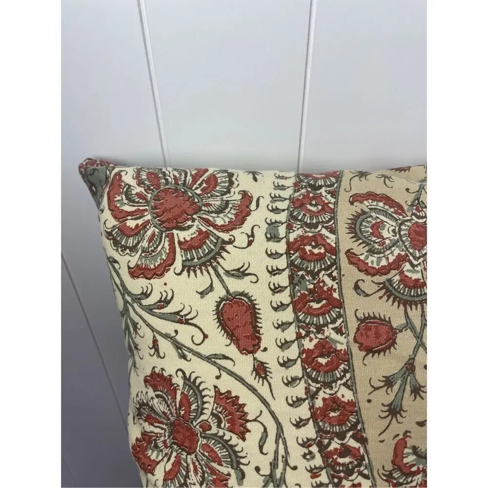 POTTERY BARN Josie Kalamkari‎ Cotton 16x26 Lobster Boho Paisley Sham